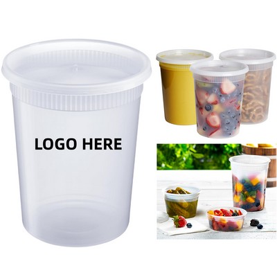 32oz Plastic Disposable Food Containers With Lid