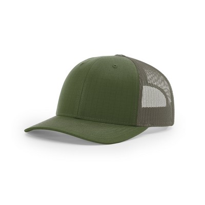 Richardson 112T Tactical Trucker Hat with No Crown Button with Patch of Choice