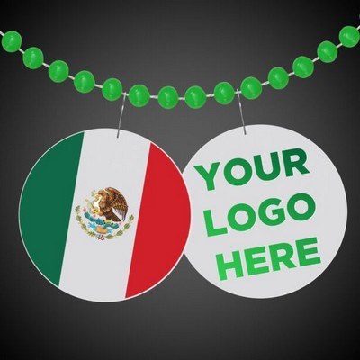 2 1/2" Stock Imprinted Mexican Flag Plastic Medallion